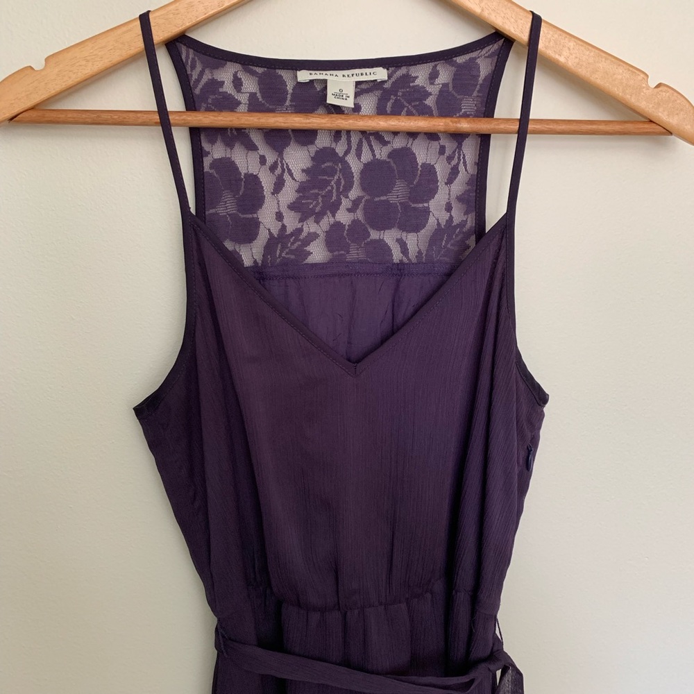 Sz 0/XS | Purple Tie Waist Dress | Midi | BR